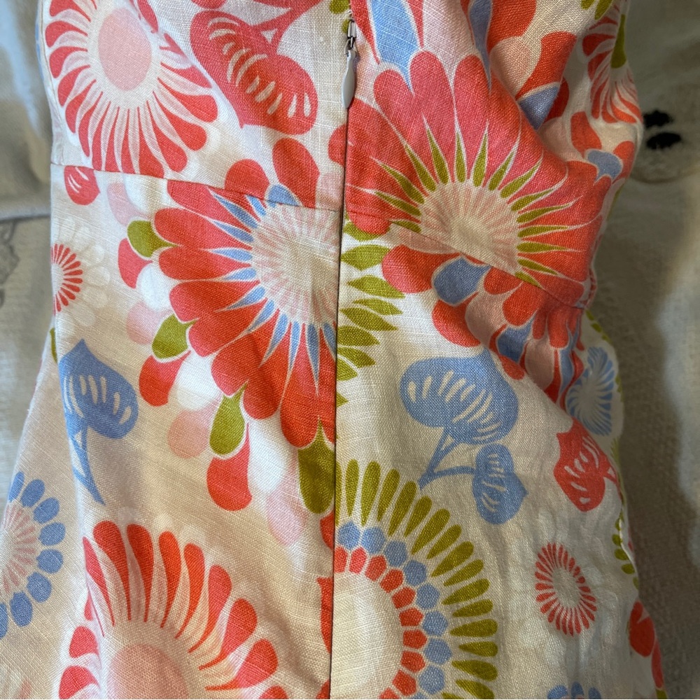 Boden Floral Cotton Linen Blend Midi Dress Kaftan Boho Summer Casual Size 10P - Picture 4 of 9